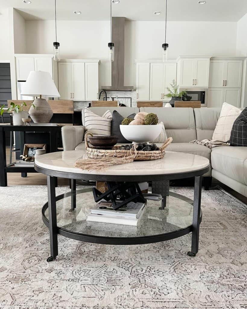 Black and White Round Coffee Table