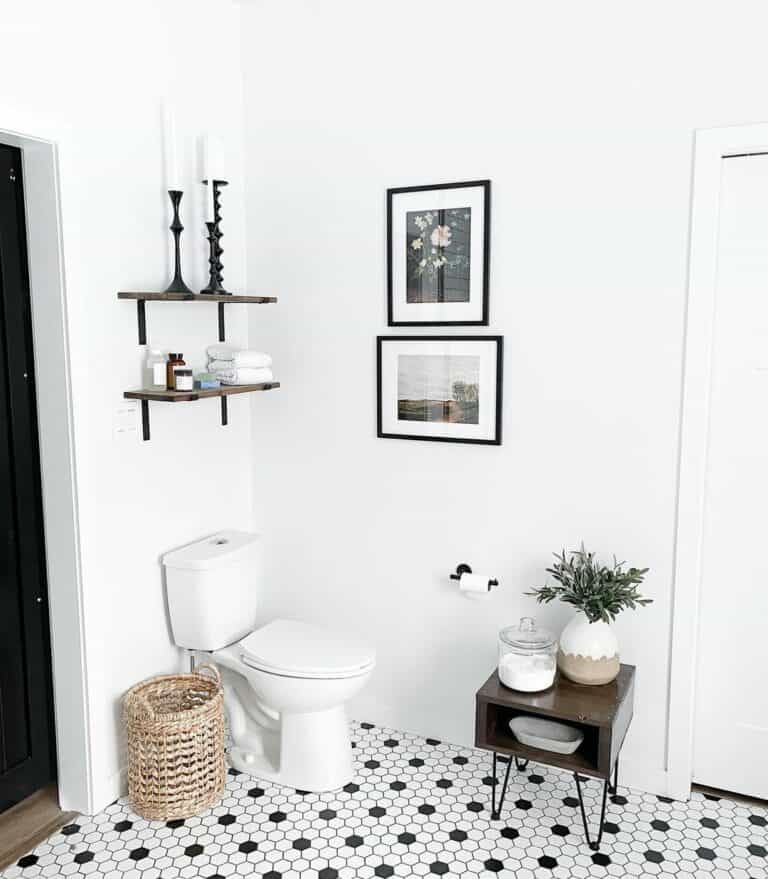 Black and White Tiled Bathroom