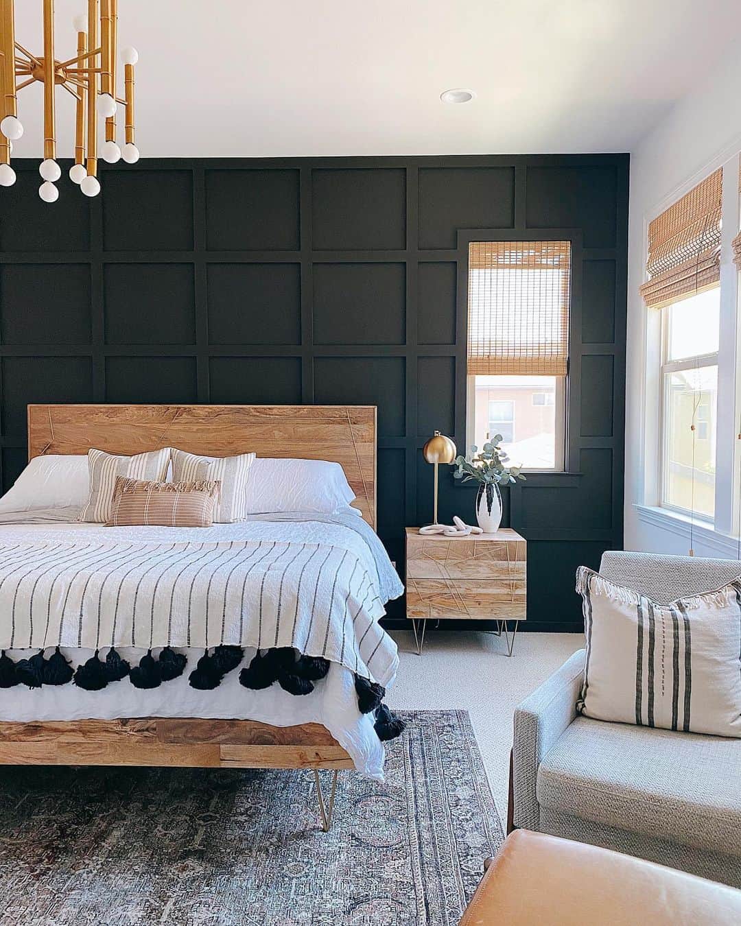 Black and Wood Master Bedroom Inspiration - Soul & Lane