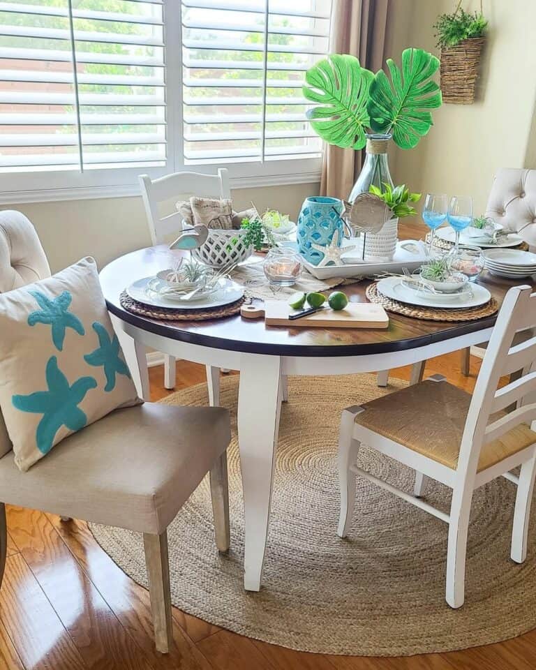 Blue Ocean Décor on Kitchen Table