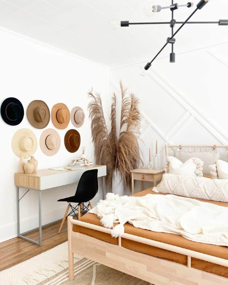 Bohemian Brown and White Bedroom