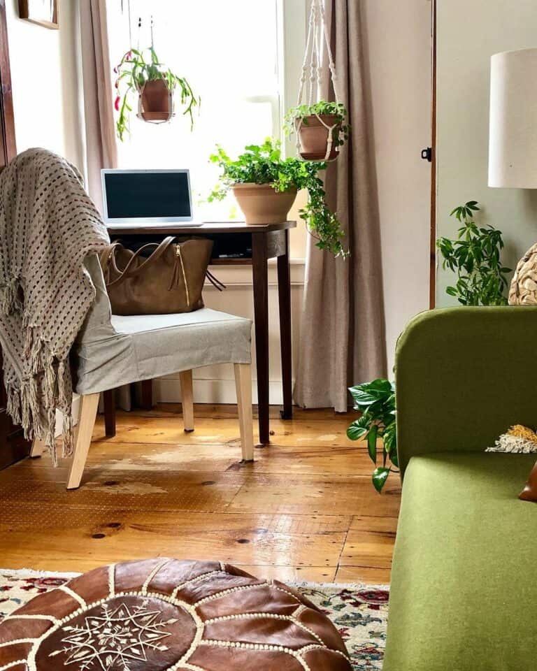 Boho Office With Colorful Accents