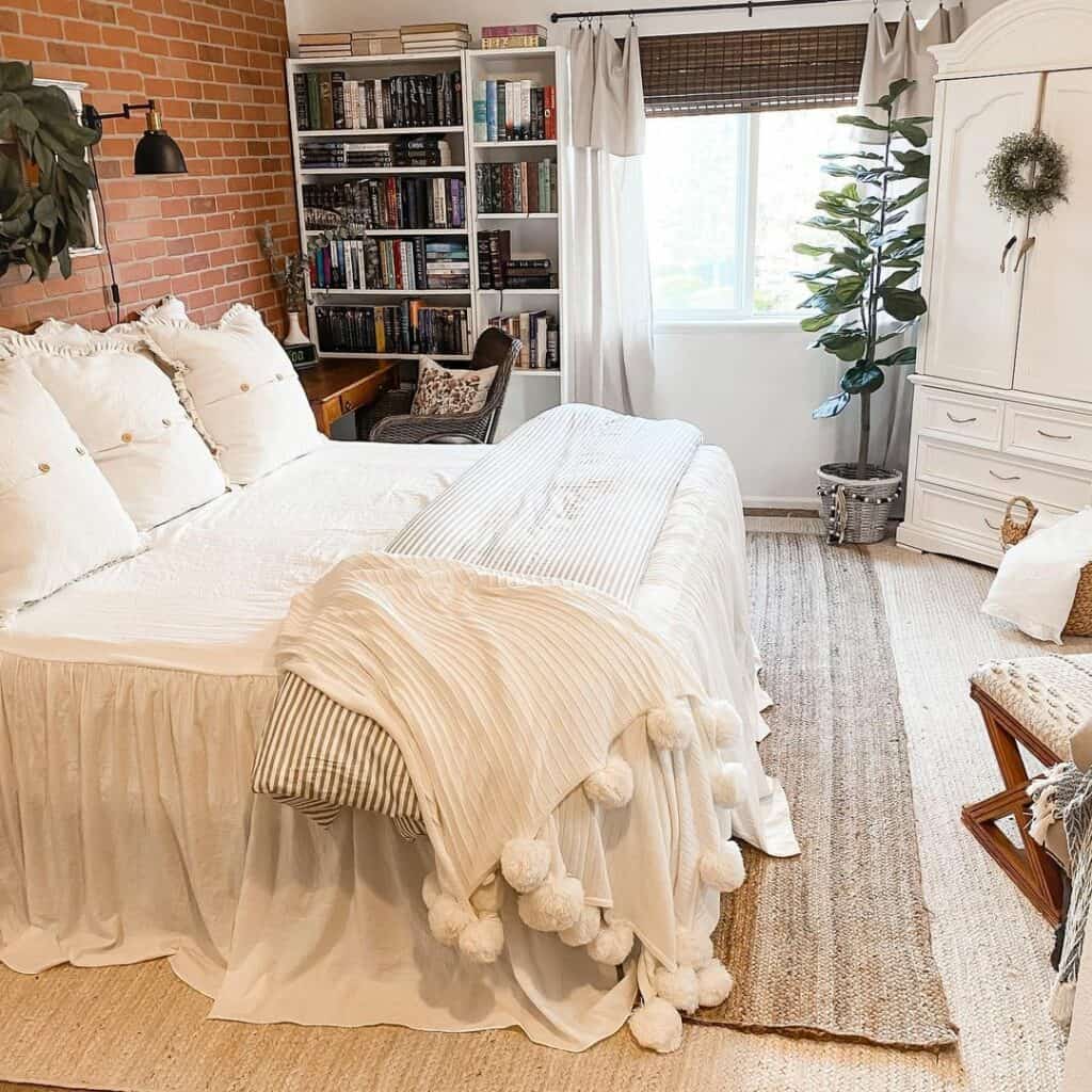 Bookish Brick Bedroom