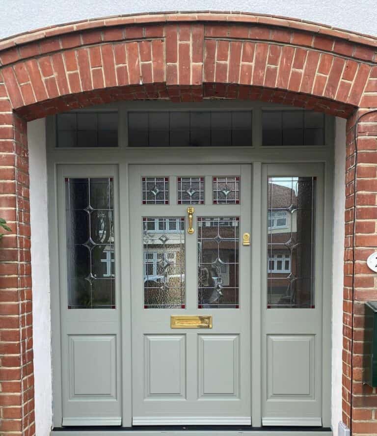Brick Porch With Light Green Door