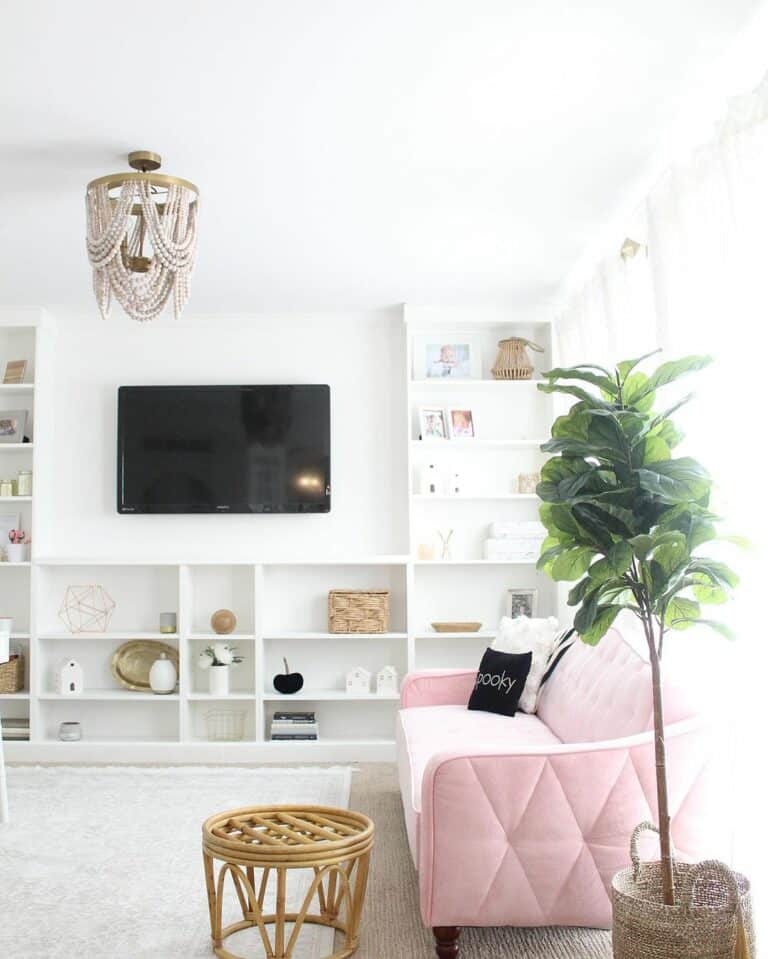 Bright Pink Living Room Sofa