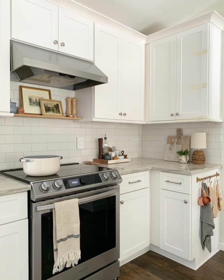 Cabinets Installed Above a Stainless Steel Range Hood