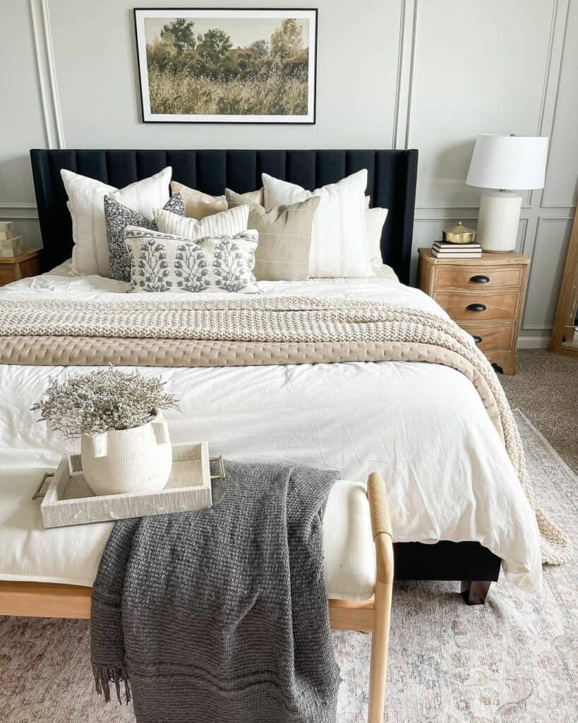 Charming Bedroom With White Molding