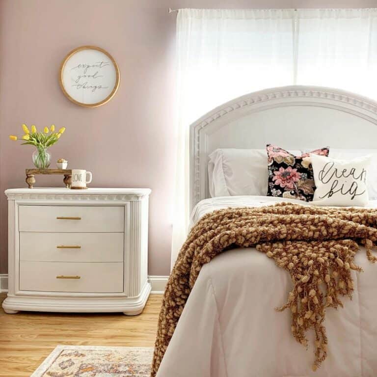Charming Guest Bedroom With Pink Walls