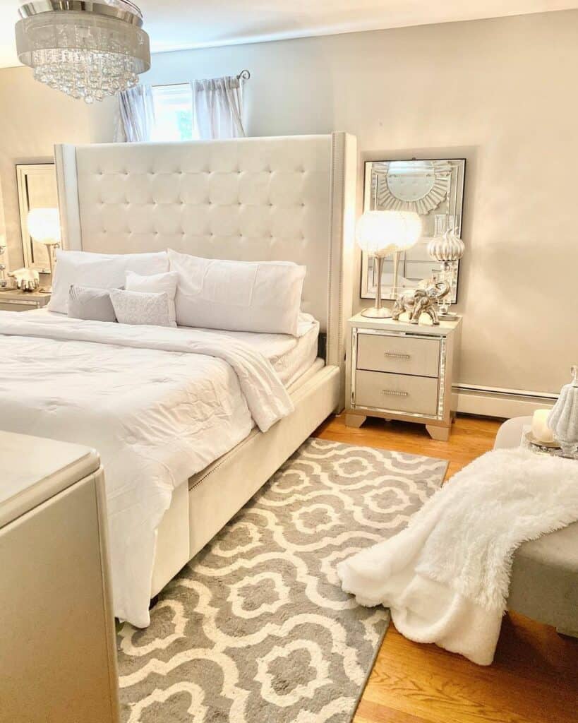 Charming Luxury Master Bedroom With Oversized Headboard