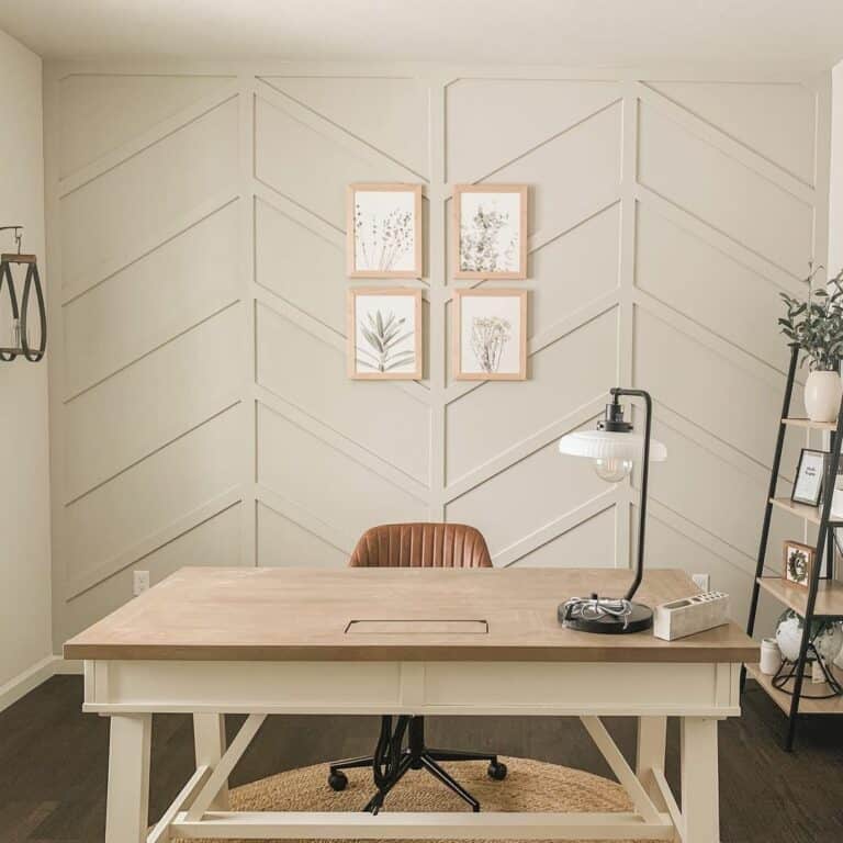 Chevron Feature Wall in Home Office