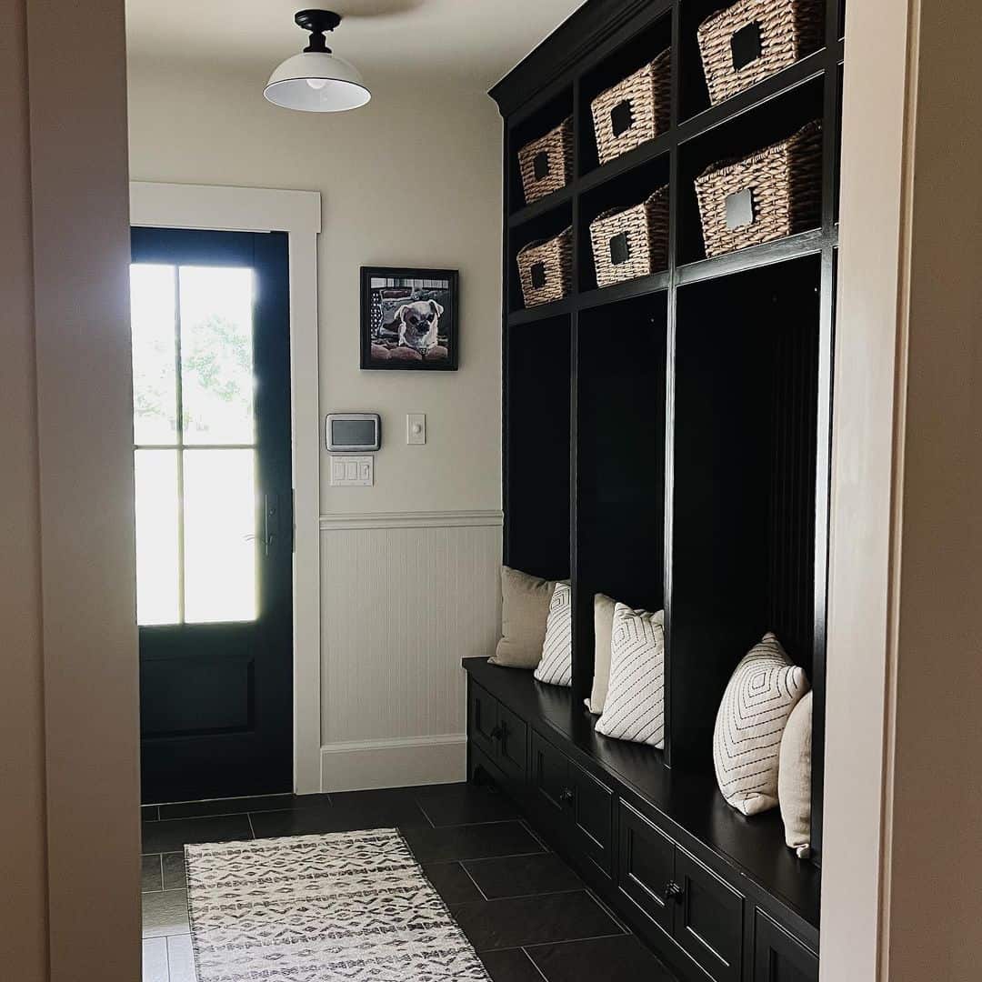 Chic Sophisticated Farmhouse Mudroom Design - Soul & Lane
