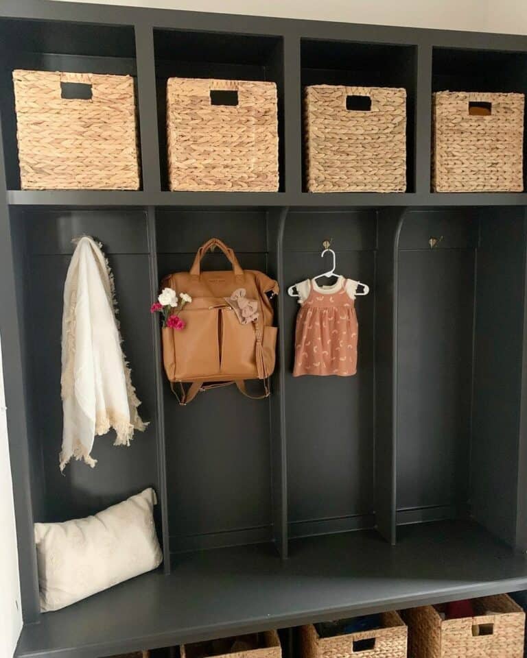 Chic and Bold Black Mudroom Inspiration