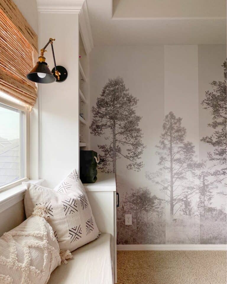 Child's Play Room With Nature-inspired Wallpaper