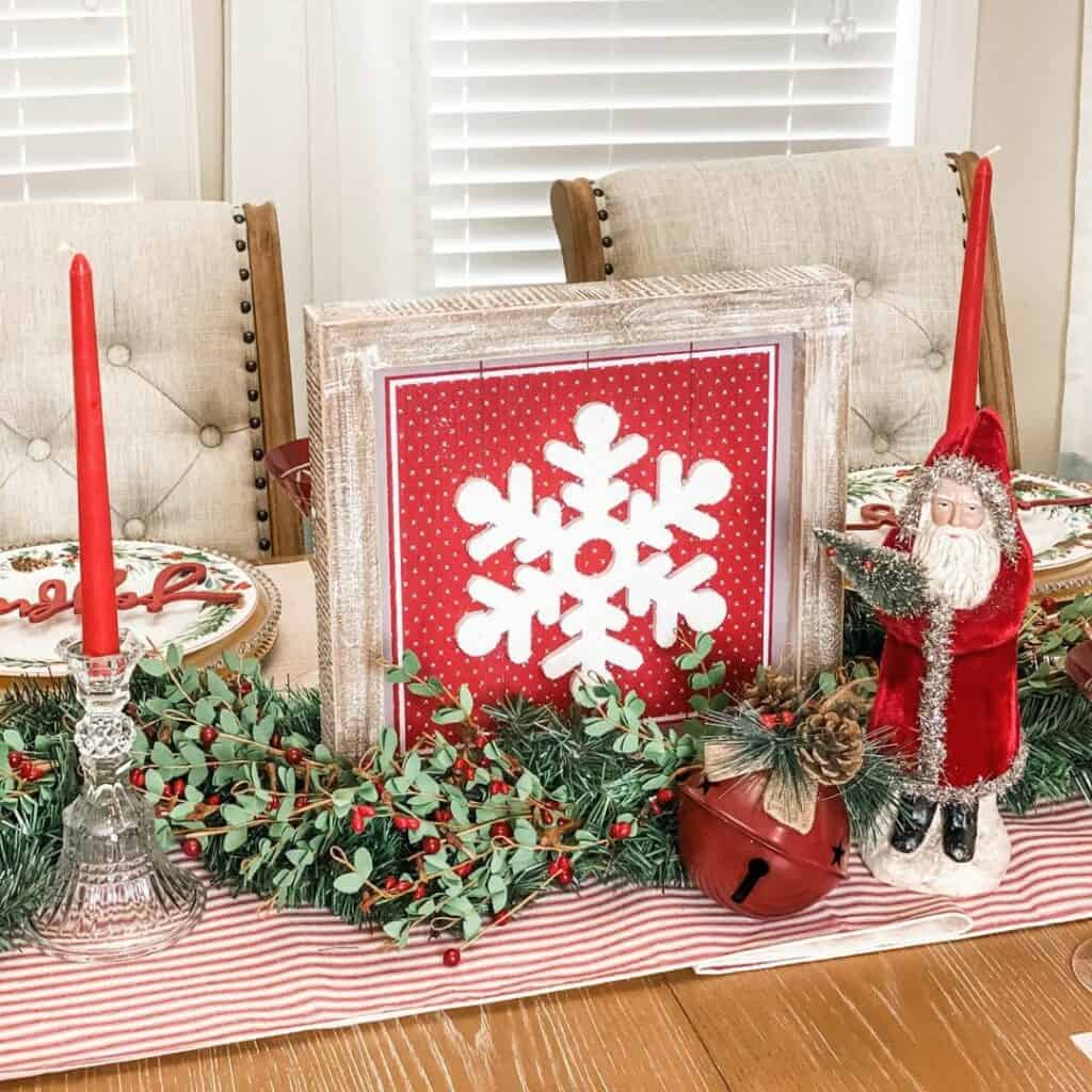 Christmas Centerpiece With Red and Green Accents