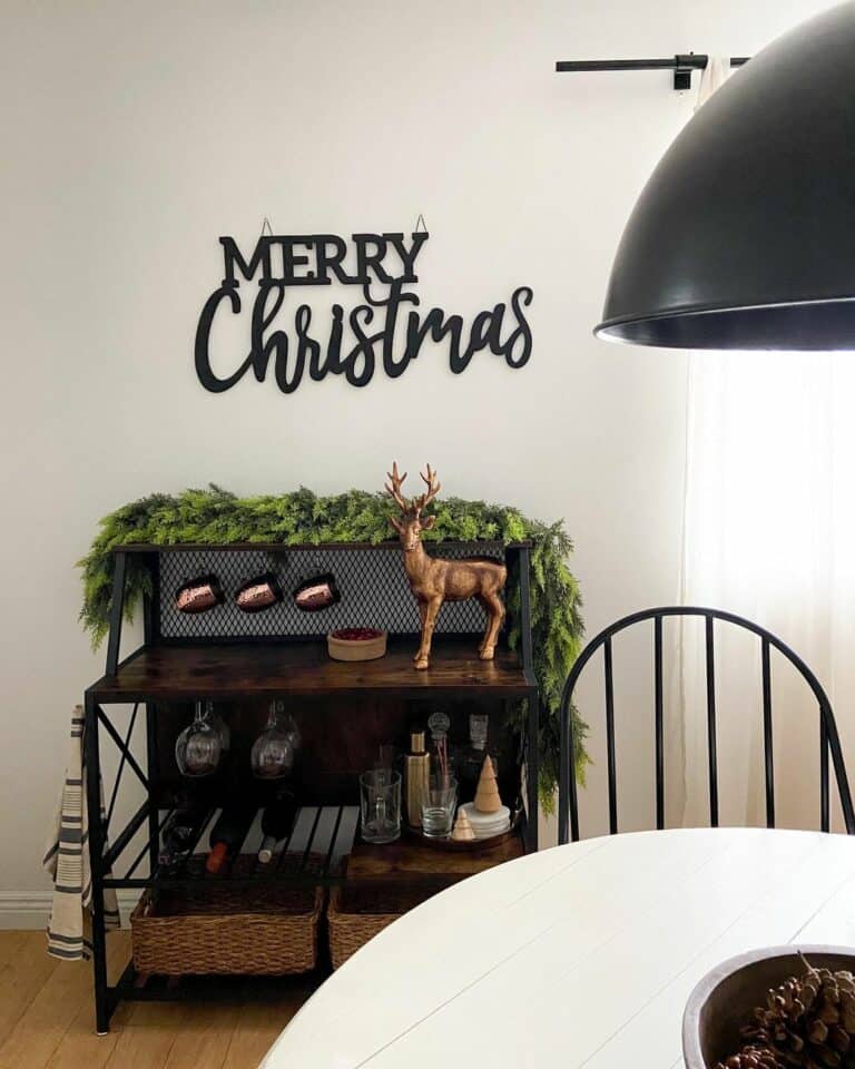 Christmas Styling for Rustic Bar Cart