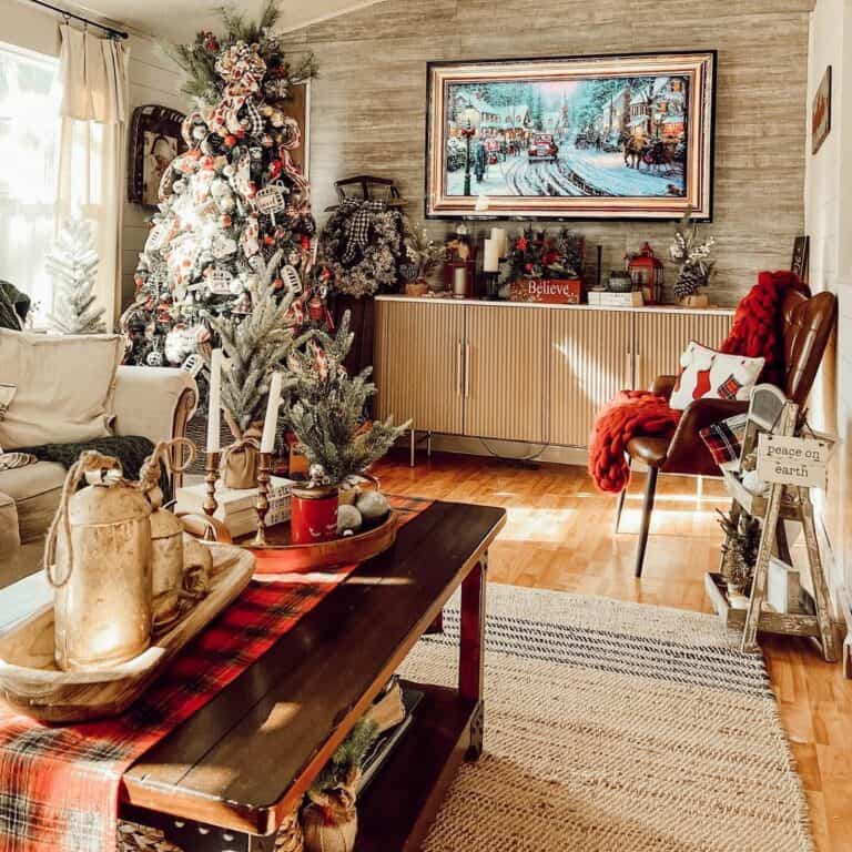 Christmas-themed Living Room