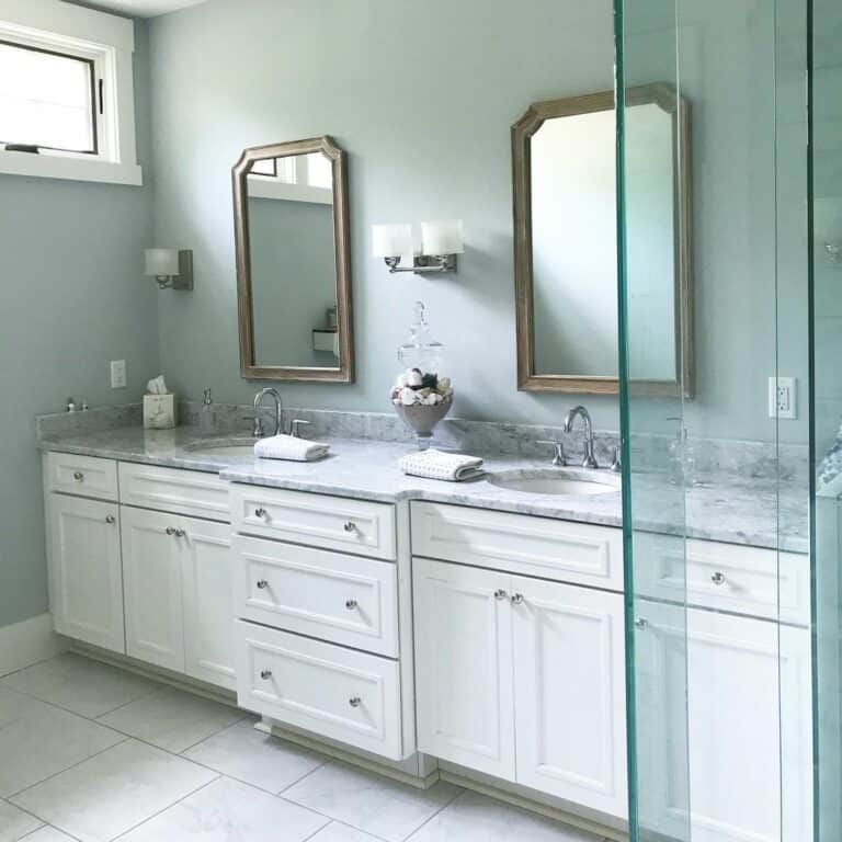 Classic Master Bathroom With Double Vanity