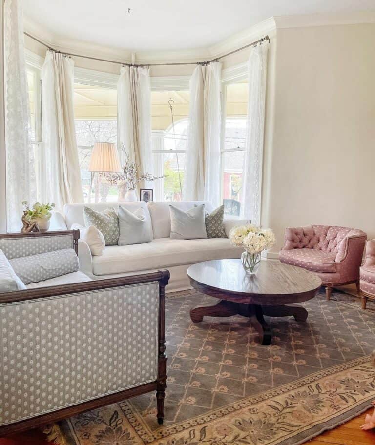 Classical Living Room With Bay Window