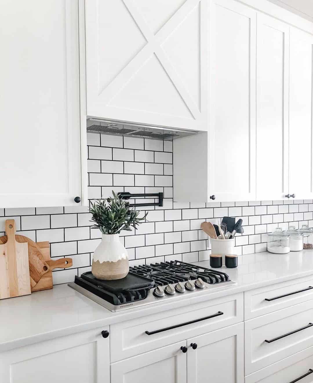 Clean White Kitchen With Subway Tiles Soul & Lane