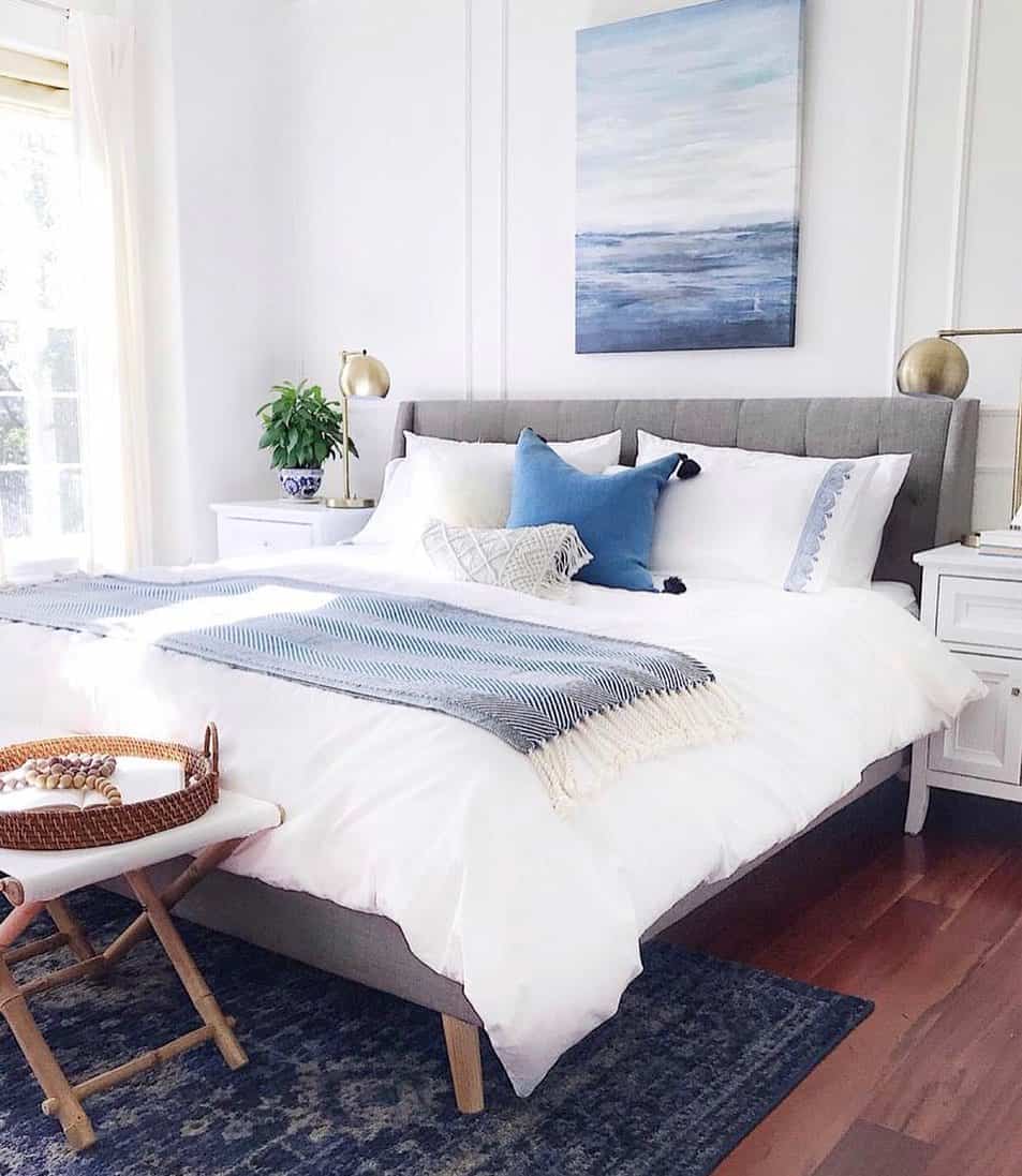 Coastal Bedroom With Canvas Art Soul & Lane