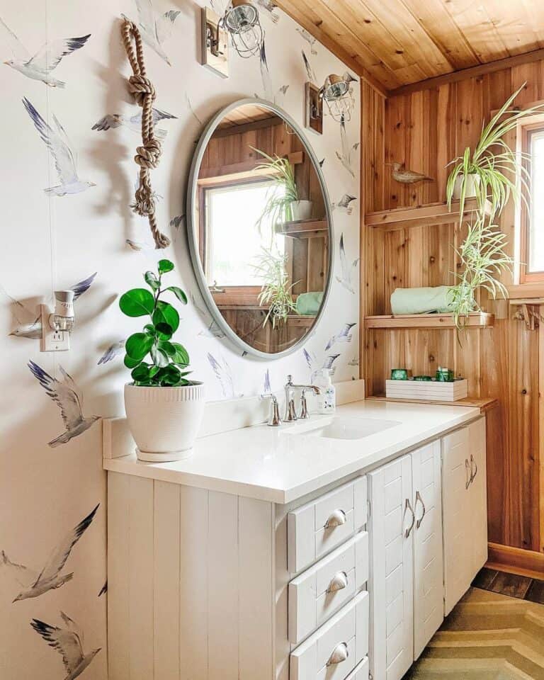 Coastal Boho Décor for a Bathroom