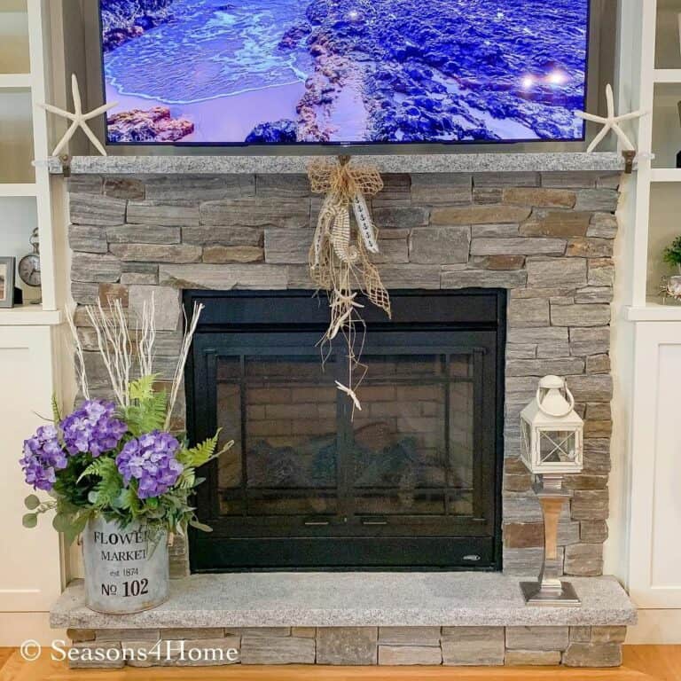 Coastal Fireplace Decoration Idea
