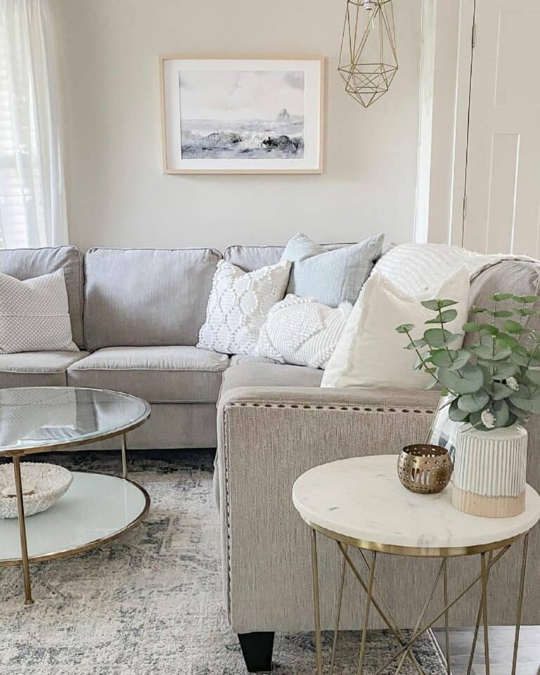 Coastal Living Room With Beach Artwork