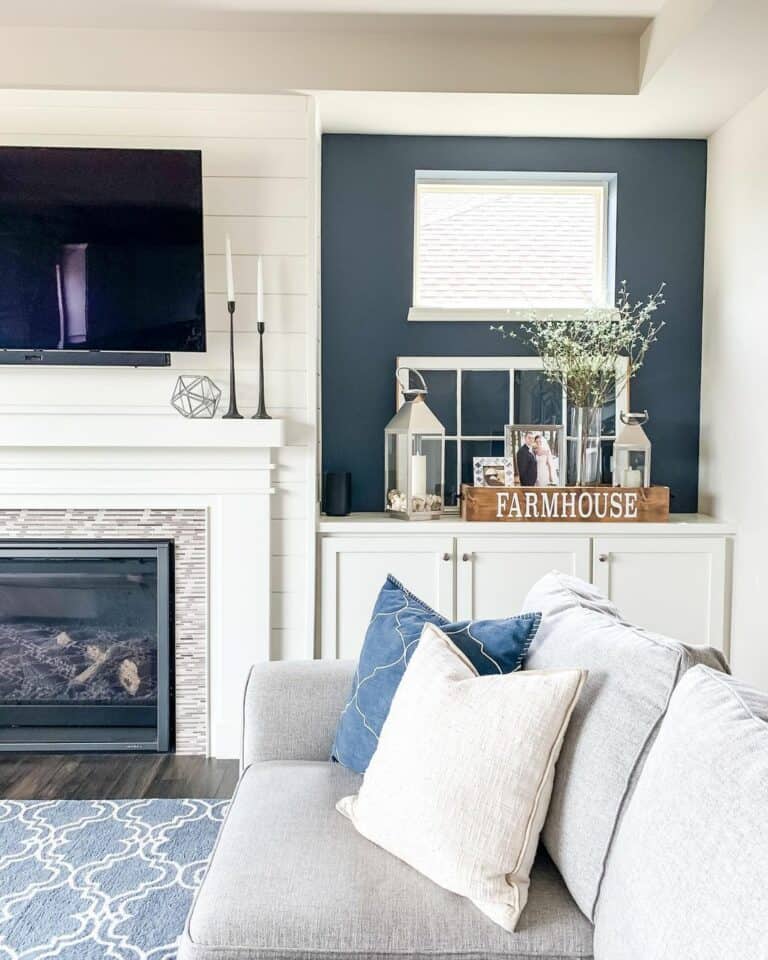 Coastal Living Room With Light Gray Sofa