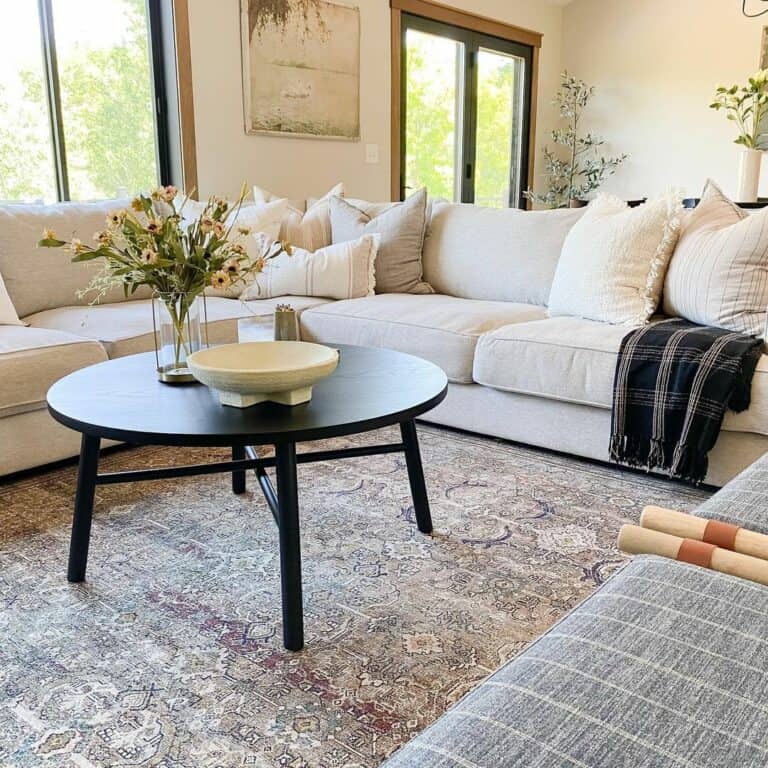 Coffee Table Adds Contrast To Living Room