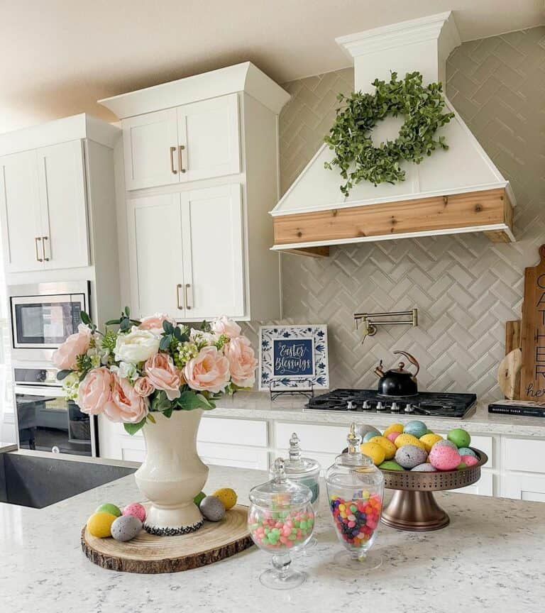 Colorful Easter Décor in Kitchen