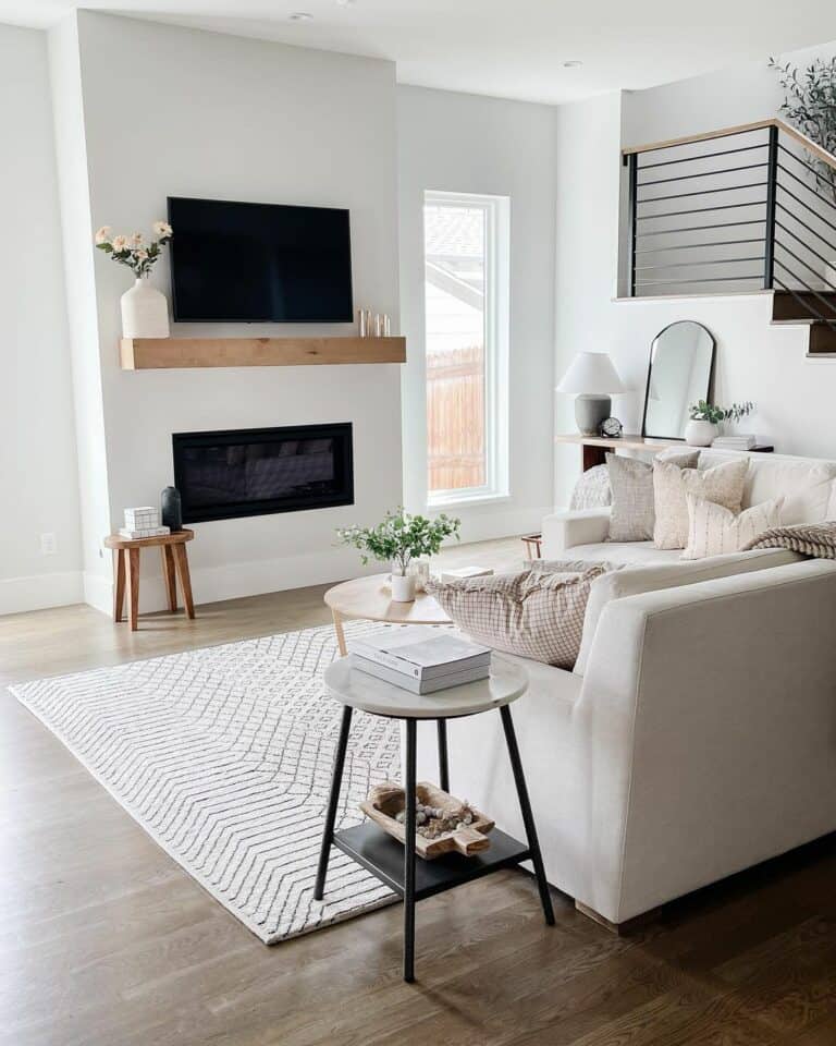 Contemporary Living Room Fireplace Décor