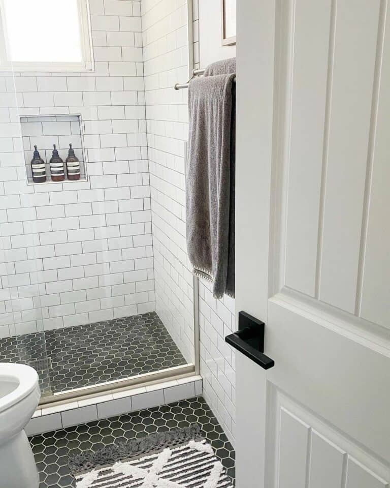 Contrasting Tiles in Bathroom