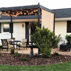 Cool Backyard With Black Outdoor Pergola Ideas