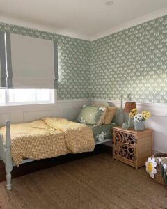 Cottage Bedroom With Sage Green Wall - Soul & Lane