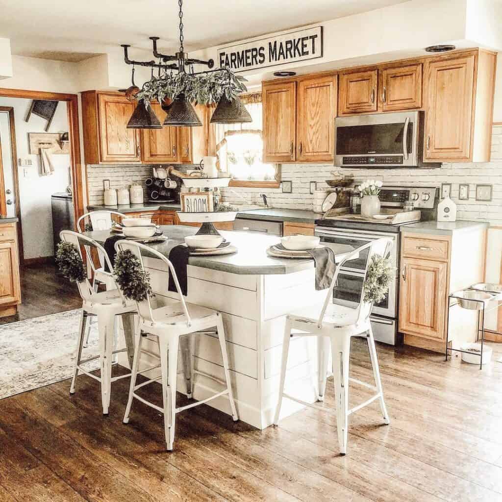 Country Kitchen With Wood Cabinetry