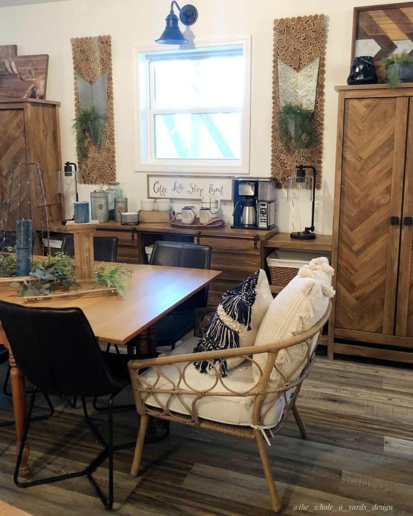 Cozy Boho Dining Room With Coffee Nook
