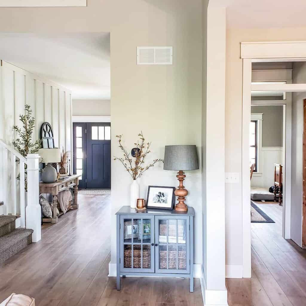 Cozy Cottage Hallway With Transom Windows