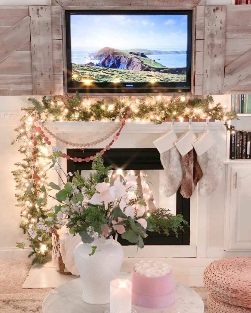 Cozy Fireplace Mantel With Mounted TV - Soul & Lane