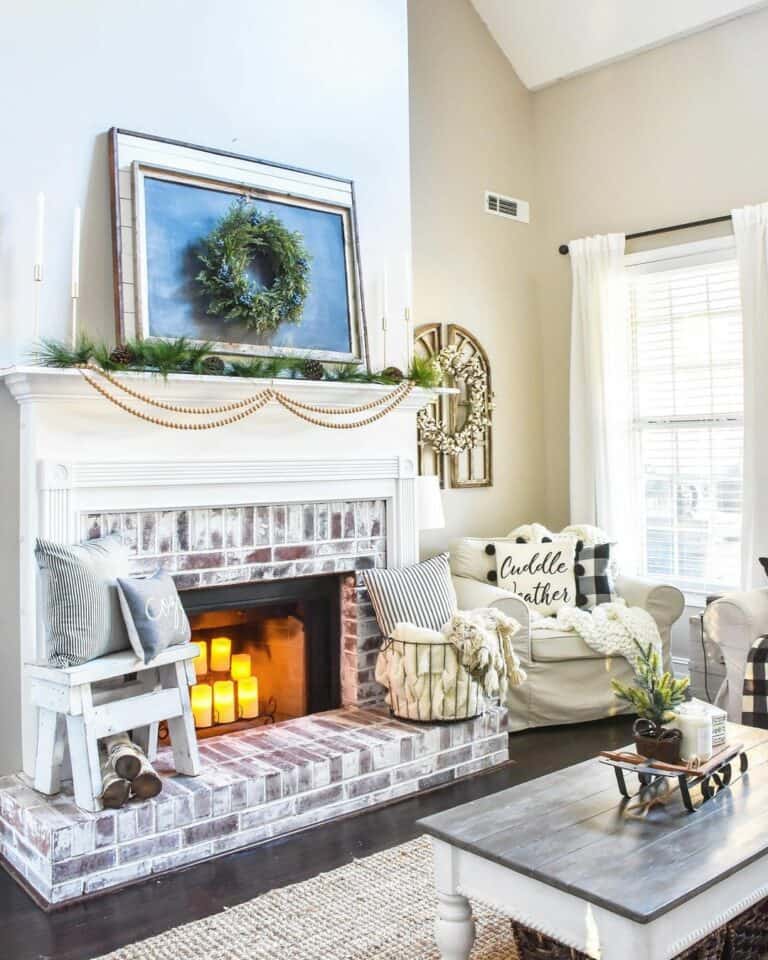 Cozy Living Room With a Gorgeous Fireplace