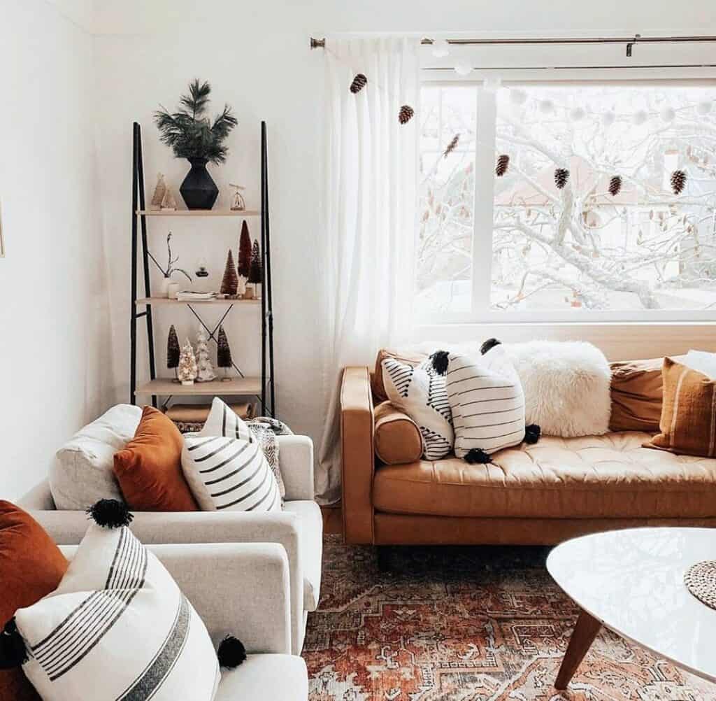 Cozy Neutral Modern Bohemian Living Room