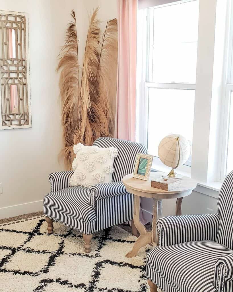 Cozy Pink Boho-inspired Living Room Design