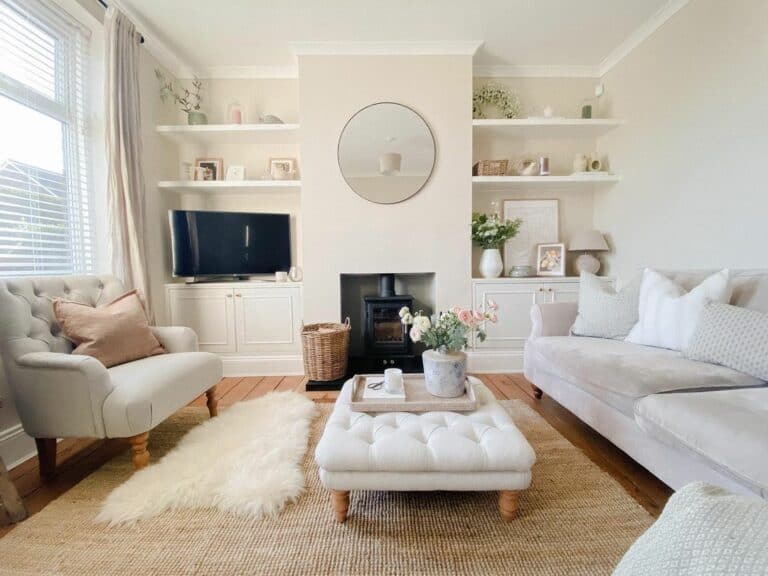 Cozy TV Room With Fireplace Mantel