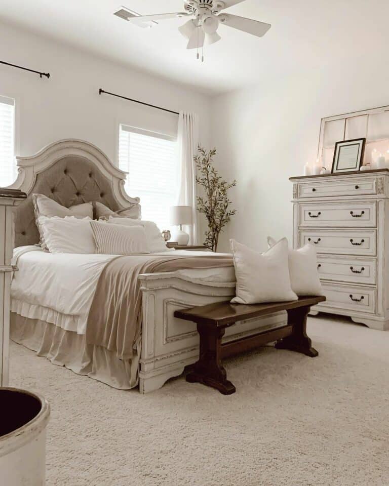 Creamy Bedroom With Elegant Bedding