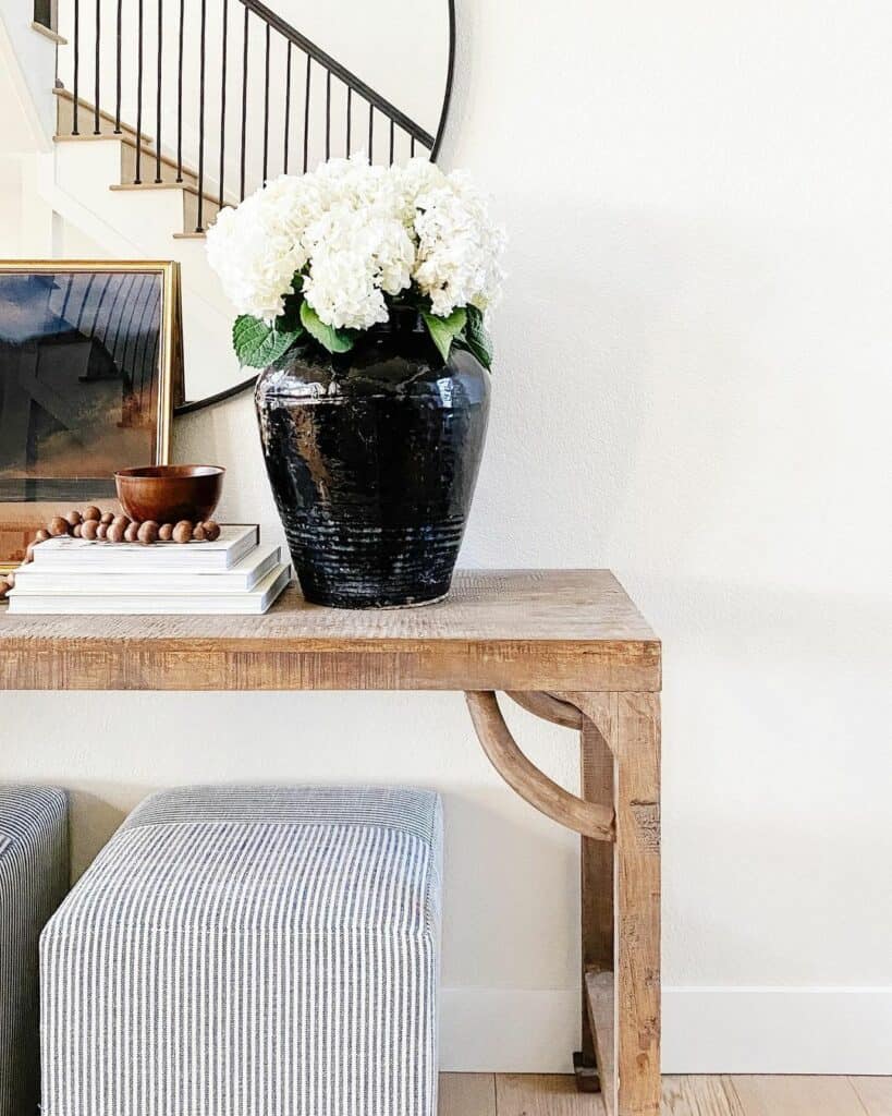 Cube Ottomans Placed in White Entryway