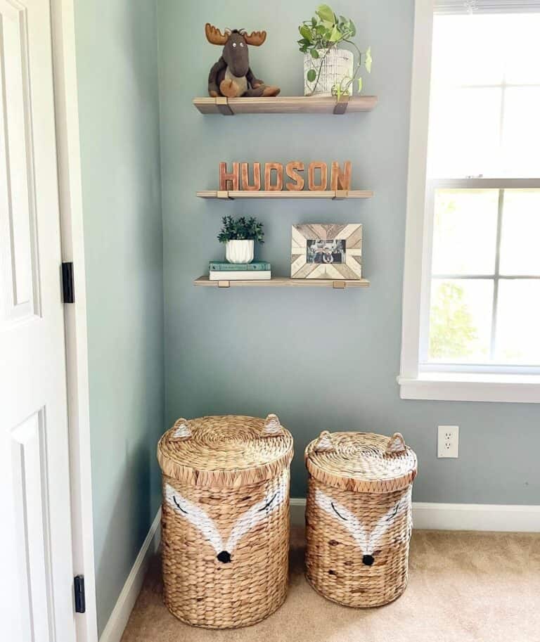 Cylindrical Fox Baskets for Storage