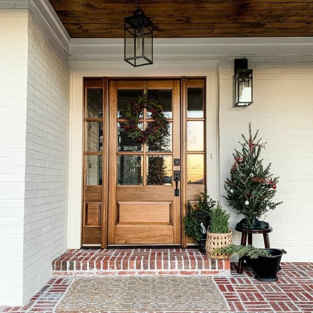 Decorating a Small Porch With Evergreen Holiday Accents