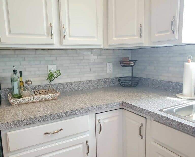 Differing Tile Sizes Arranged on Kitchen Walls