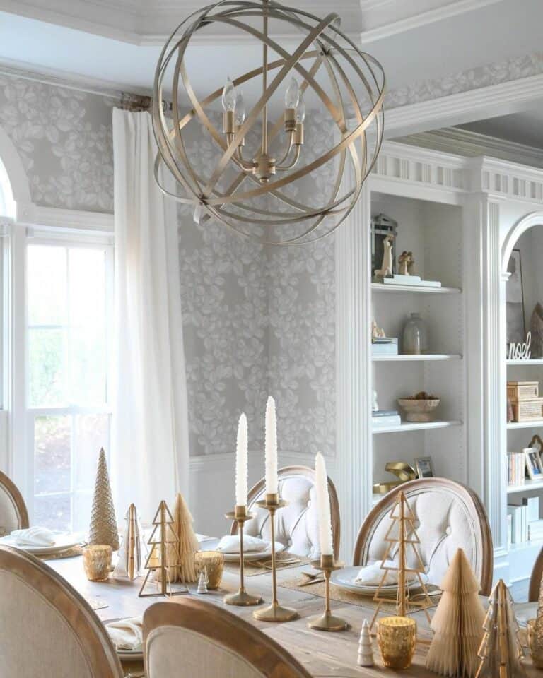 Dining Room With Gold Accents