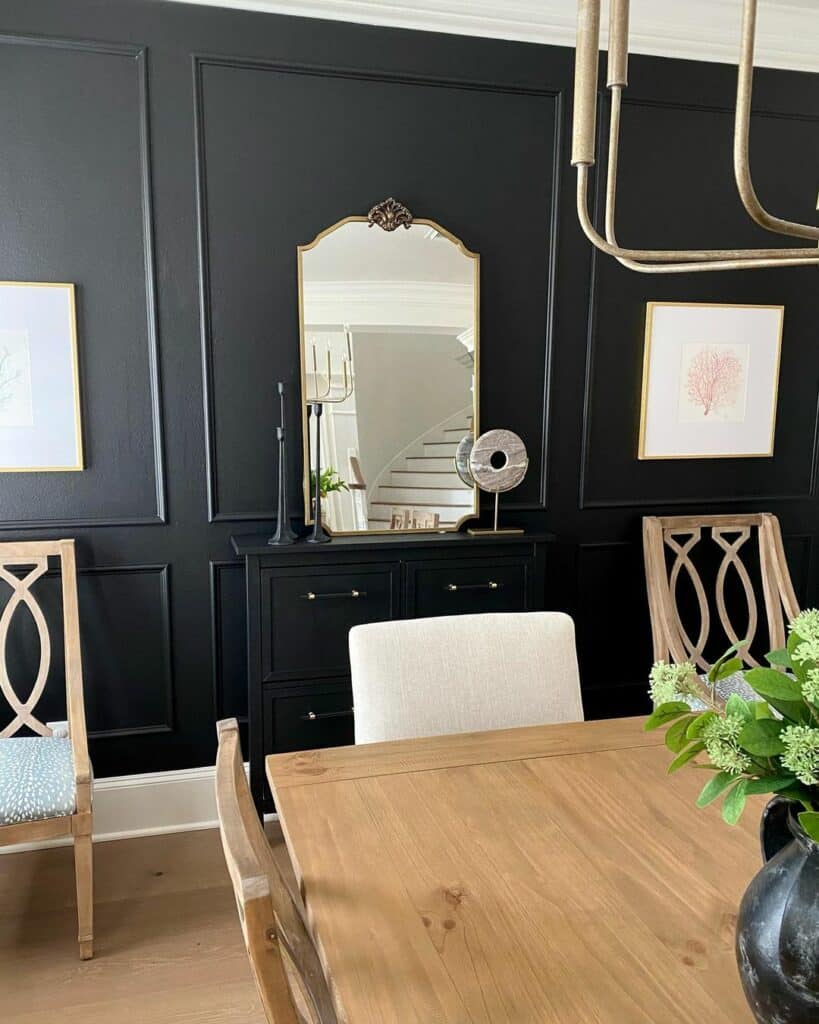 Dining Room with Black Picture Frame Molding Soul & Lane