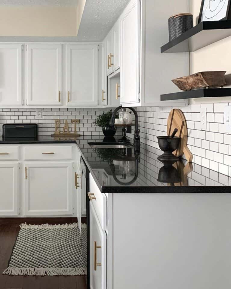 Distinctive Modern Black and White Farmhouse Kitchen
